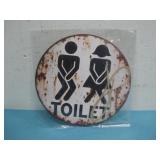 NIP Round Toilet Wooden 6' Sign