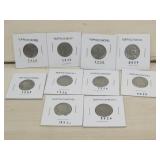 (10) Partial Date Buffalo Nickels 1920's-1930's
