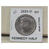 (1) 2023D About Uncirculated Kennedy Half See Info