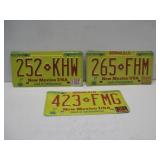 Three New Mexico License Plates