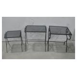 3-Metal Patio Tables/Plant Stands Largest See Info