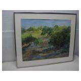 Framed Watercolor Landscape Painting See Info