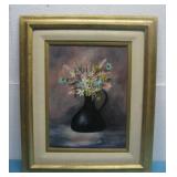 Framed Mary Kelley Floral Painting 20.25' x 24.5'