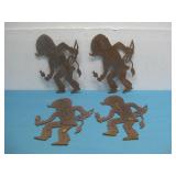 Four Plasma Cut Metal N/A Dancers Decor See Info