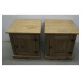 Two Wood Side Tables 19.25' x 19.25' x 22'