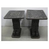Two Vtg Mayan-Style Side Tables See Info