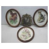 Four Vtg Framed Prints 9' x 10.5'