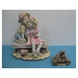 Two Vtg Resin Figurines Tallest 12.5' See Info