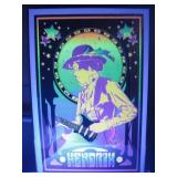 Vtg Jimi Hendrix Felt Black Light Poster See Info