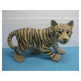 Vtg Poly Resin Handpainted Tiger Cub Statue See