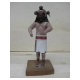 Vtg Wood Carved & Painted Mudhead Kachina 7.5'