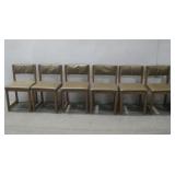 Six Wooden Upholstered Chairs 18' x 19.5' x 32'