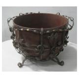 Decorative Metal Planter Stand W/Metal Pot See