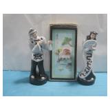 2-MCM Handpainted Japanese Statues See Info
