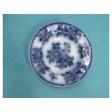 Antique Flow Blue Porcelain Bowl W/Gold Trim 5.5'