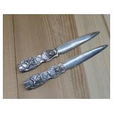 Vtg. Peruvian S.S Letter Openers Hallmarked 30gms