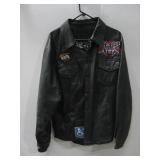 Barney's Leather Jacket W/ Patches Sz 2XL See Info