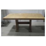 Wooden Butchers Block Style Table See Info