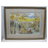 Framed Signed Autumn Landscape Painting See Info