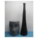 Ceramic Head Side Table & Vase See Info