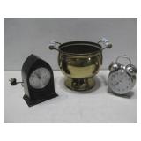Vtg Electric Clock, Brass Vessel & More See Info