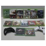 13- Xbox & Xbox One Games W/2-Game Controllers See