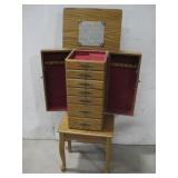 Jewelry Armoire W/ Six Drawers 16' x 11' x 39' See