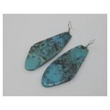 S.S N/A Turquiose Large Earrings 30gms TW