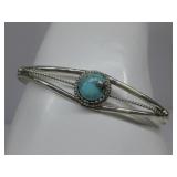 Esther White Navajo S.S Kingman Turq Bracelet