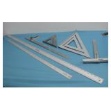 Various Measuring Sticks & Squares