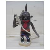 Vtg Wood Carved Mudhead Cowboy Kachina 6'