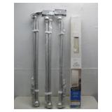 Three NIP Curtain Rods, NIB Vinyl Blinds 34' x 64'