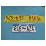 Two New Mexico License Plates & One Colorado See