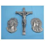 Resin Crucifix, Two Religious Wall Decor See Info