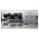 Patio Bar W/Patio Chair & Six Upholstered Chairs