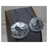 1988 Jonette Jewelry SW Pueblo Scene Earrings