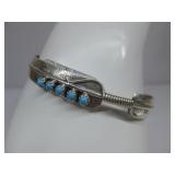 Chester Charlie Navajo S.S Kingman Turq Bracelet
