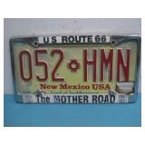 Vtg New Mexico License Plate & Route 66 Frame See