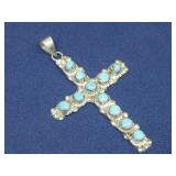 Zuni T.T Panteyh S.S Turq.,Cross Pendent Signed
