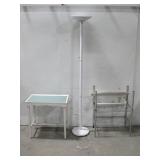 Floor Lamp, Wood Side Table, Wood Shelf & More See