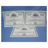 Three Consecutive Vtg 1961 Petron Corp.Stock See