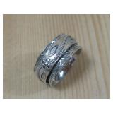 D'Joy S.S Floral Spinner Hallmarked Ring