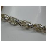 Vtg. S.S SU Marcasite Chain Link Bracelet Hallmark