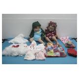 Two Dolls W/Assorted Clothes & Accessories