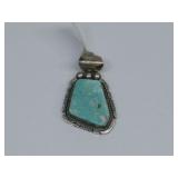 Scott Skeets Navajo S.S Kingman Turq Pendant