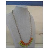 Neon & Goldtone Fashion Necklace