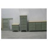 Chipboard Dressers, Side Table & Headboard Set See