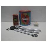 Vtg Coca-Cola & Ritz Tins & Wind Chime