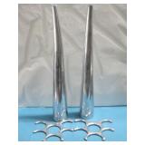 Two MCM Chrome Vases W/ Two Wine Racks See Info