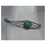 Esther White Navajo S.S Kingman Turq Bracelet